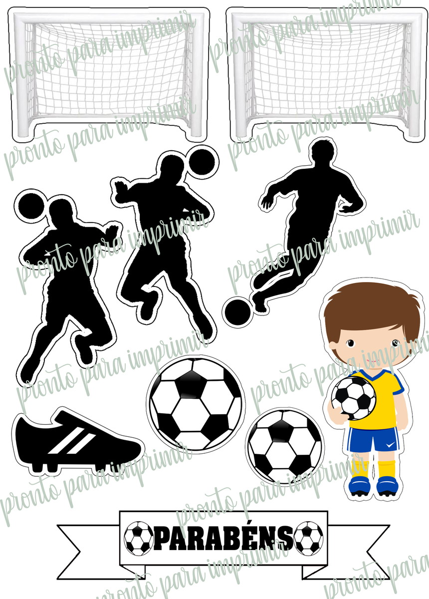 TOPPER BOLO FUTEBOL MENINO- ARQUIVO DIGITAL