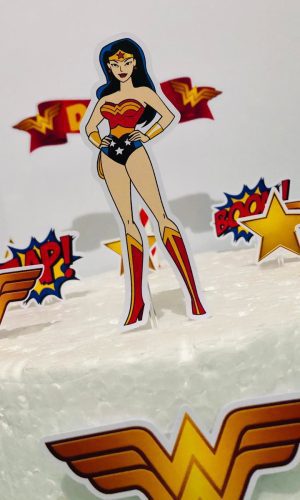 Topper de Bolo Mulher Maravilha (arquivo de Corte) 4 Por 10