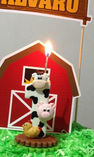 Vela Topo De Bolo Fazendinha