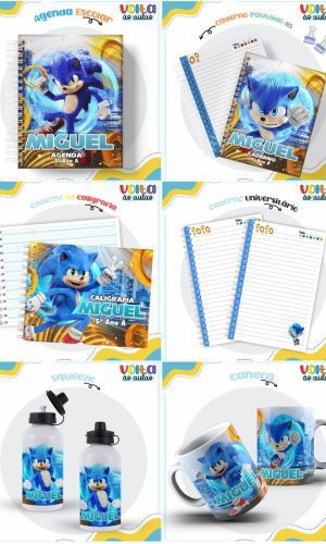 Arquivo de Corte Etiqueta Escolar Sonic