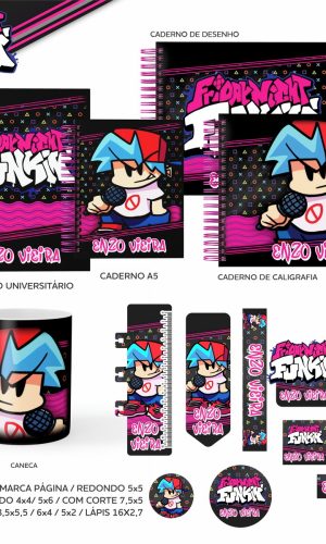 Aquivos digitais etiquetas escolar Friday Night Funkin