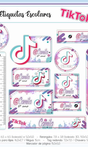 Aquivos digitais etiquetas escolar tik tok