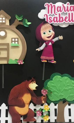 Arquivo de corte Topo de bolo Marsha e o Urso