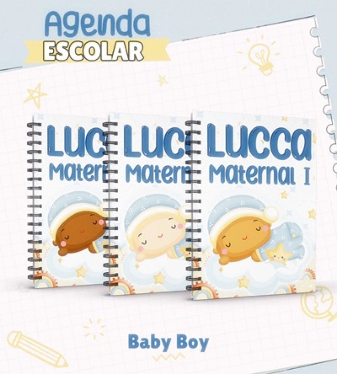Arquivo Agenda Escolar Encadernaçao Baby Boy #15825