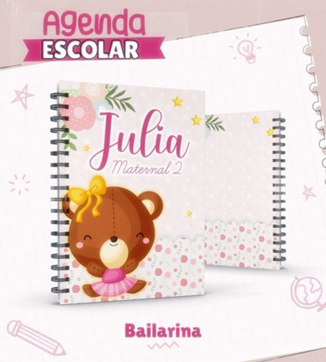 Arquivo Agenda Escolar Encadernaçao Bailarina #15824