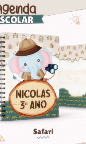 Arquivo Agenda Escolar Encadernaçao Safari Menino #15818