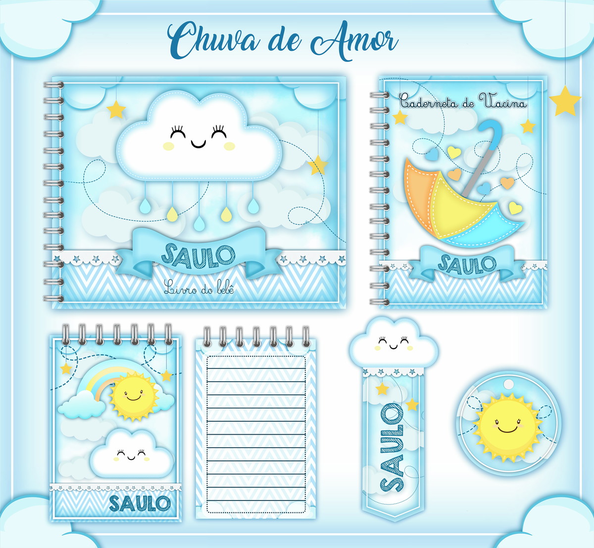 Arquivo Caderneta e Livro do Bebê Chuva de Amor Menino
