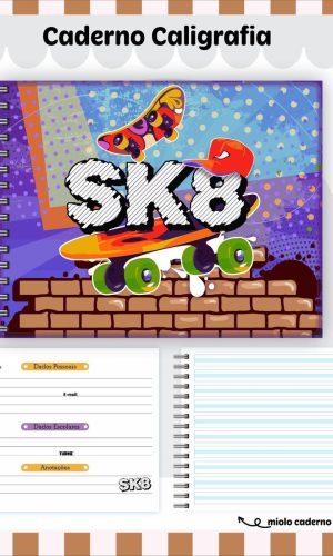 Arquivo Caderno de Caligrafia Escolar Tema Skate 2023 #15647