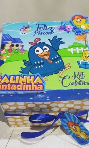 ARQUIVO CAIXA CONFEITEIRO GALINHA PINTADINHA MENINO #13624