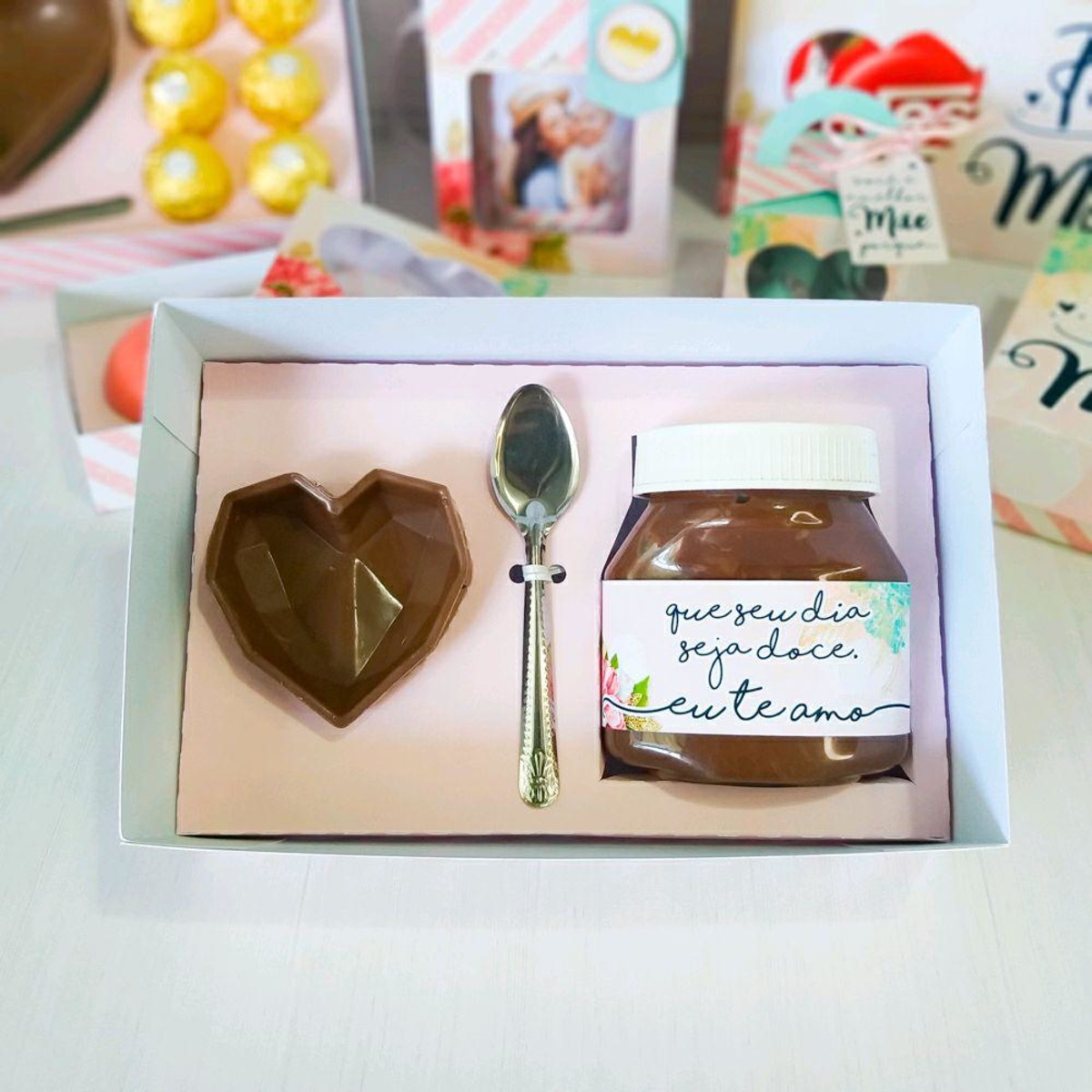 ARQUIVO CAIXA CORAÇÃO CHOCOLATE E NUTELLA DIA DAS MÃES #5009 - Imagem 2