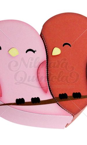 ARQUIVO CAIXA CORAÇÃO LOVE BIRD DIA DOS NAMORADOS #14107