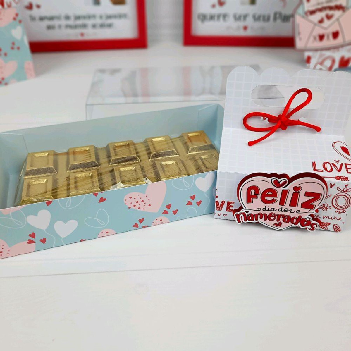 ARQUIVO CAIXA DIA DOS NAMORADOS BARRA DE CHOCOLATE #5611 - Imagem 2