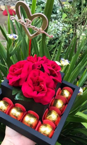 ARQUIVO CAIXA FLORES, DOCES E TOPO DIA DOS NAMORADOS #14094