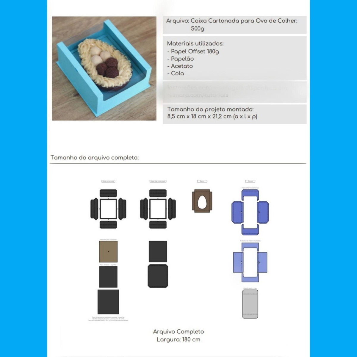 ARQUIVO CAIXA OVO DE COLHER DE 500g PASCOA #13803 - Imagem 2