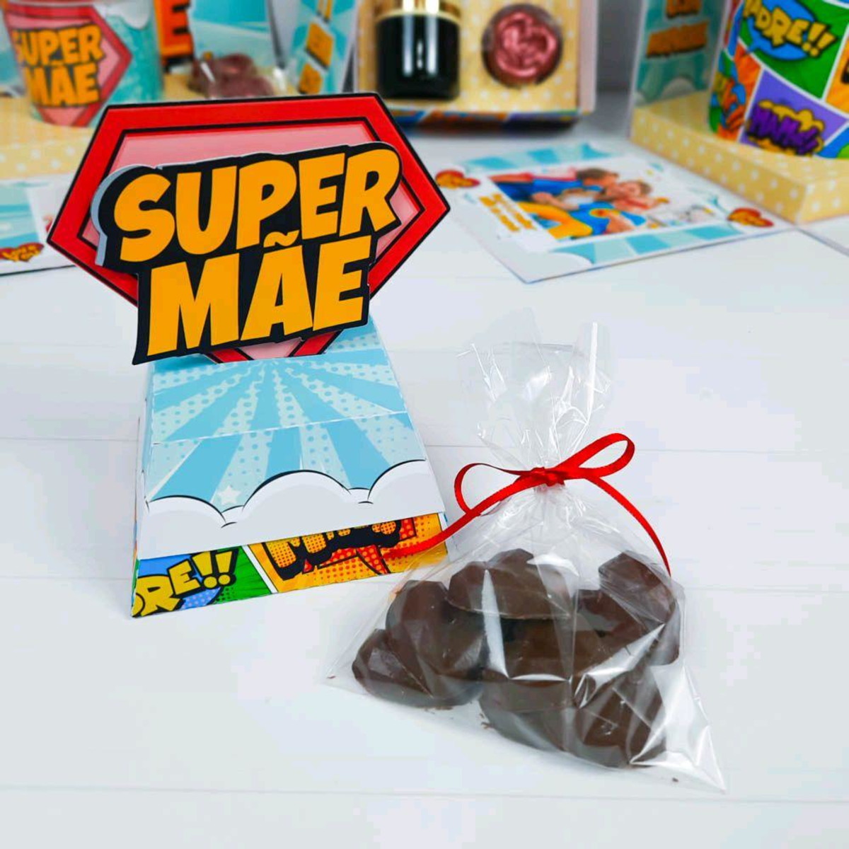 ARQUIVO CAIXA SUPER MÃE TROFÉU COM CHOCOLATE DIA DAS MÃES - Imagem 3