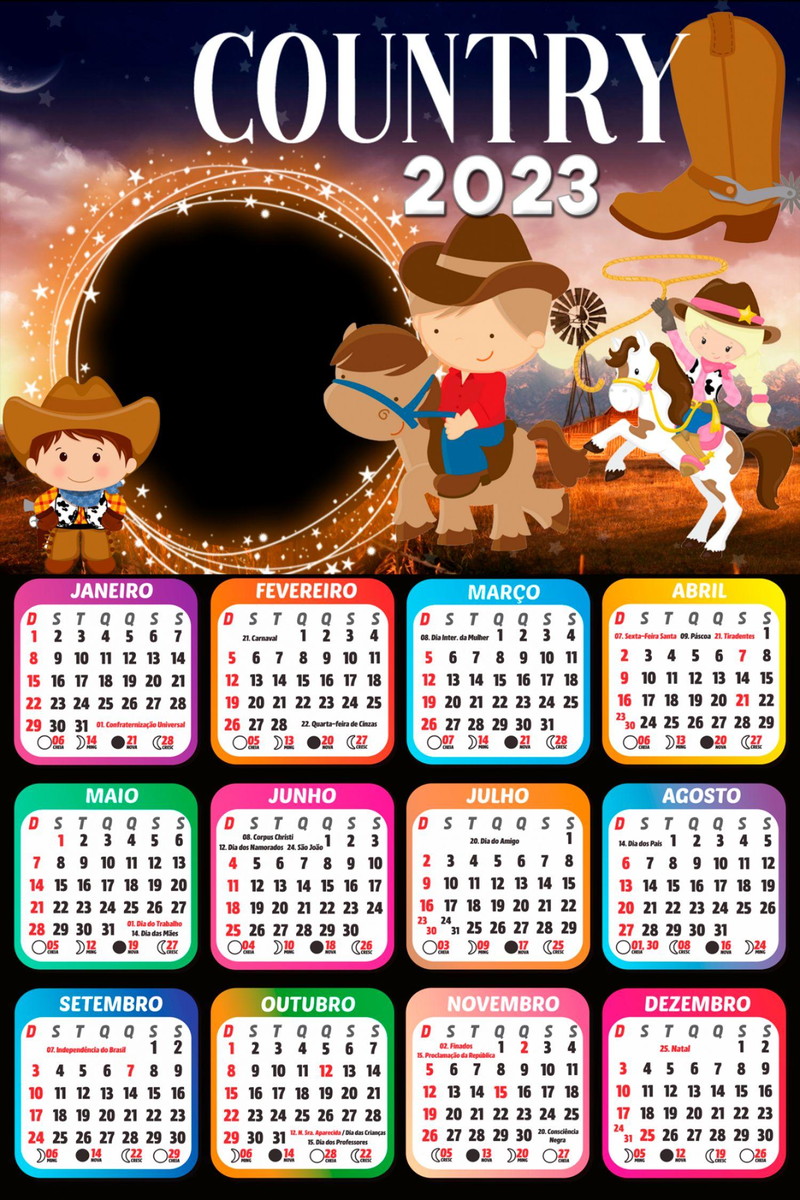 Arquivo Calendário Infantil Tema Country 2023 #15631