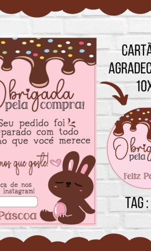 ARQUIVO CARD E TAG AGRADECIMENTO PELA COMPRA PASCOA #13814