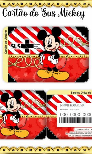 ARQUIVO CARTÃO DO SUS MICKEY #11500 ENVELOPE BRINDE