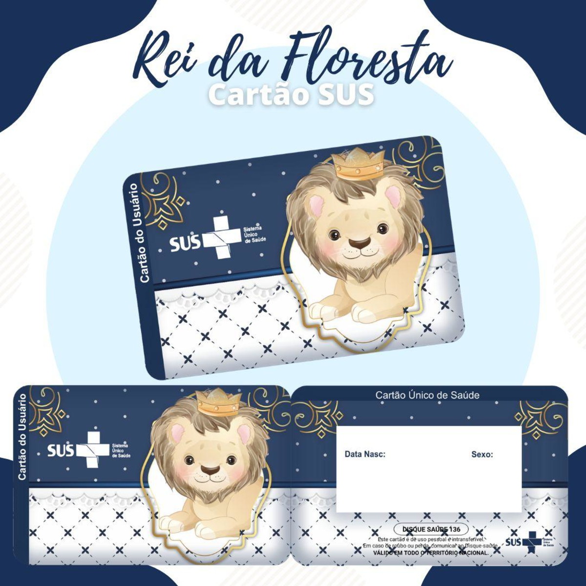 ARQUIVO CARTÃO DO SUS O REI DA FLORESTA LEÃO #9504