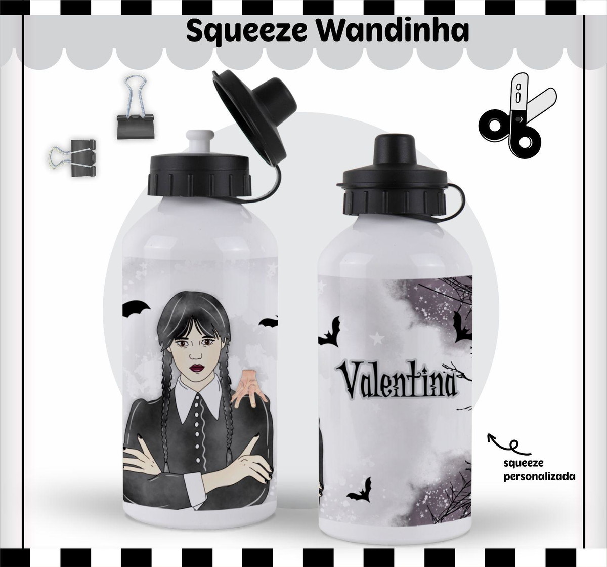 Arquivo Corte Arte Squeze Escolar Série Wandinha 2023 #15672