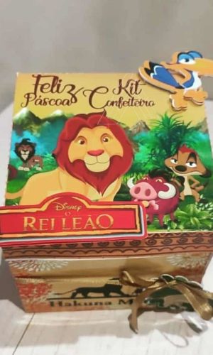 ARQUIVO CORTE CAIXA CONFEITEIRO PASCOA O REI LEÃO #13620