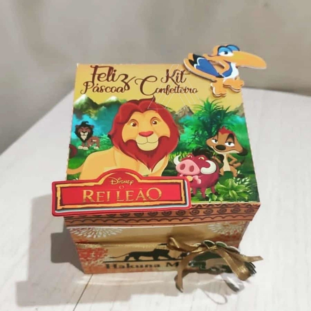 ARQUIVO CORTE CAIXA CONFEITEIRO PASCOA O REI LEÃO #13620