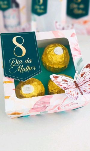 Arquivo Corte Caixa para 4 Doces Dia da Mulher #4016