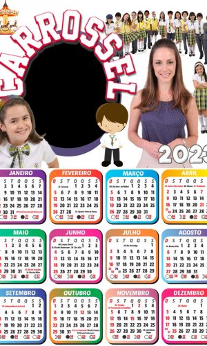 Arquivo Corte Calendário Infantil Tema Carrossel 2023 #15623