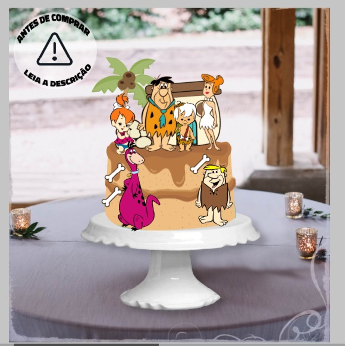 Arquivo Corte Camadas Topo Bolo Flintstones
