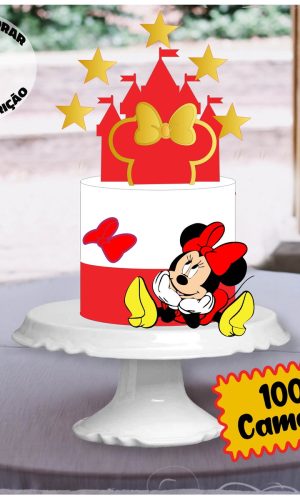 Arquivo Corte Camadas Topo Bolo Minnie Vermelha