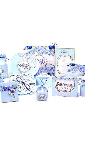 ARQUIVO CORTE KIT CASAMENTO FLORAL AZUL (#7087) PDF STUDIO