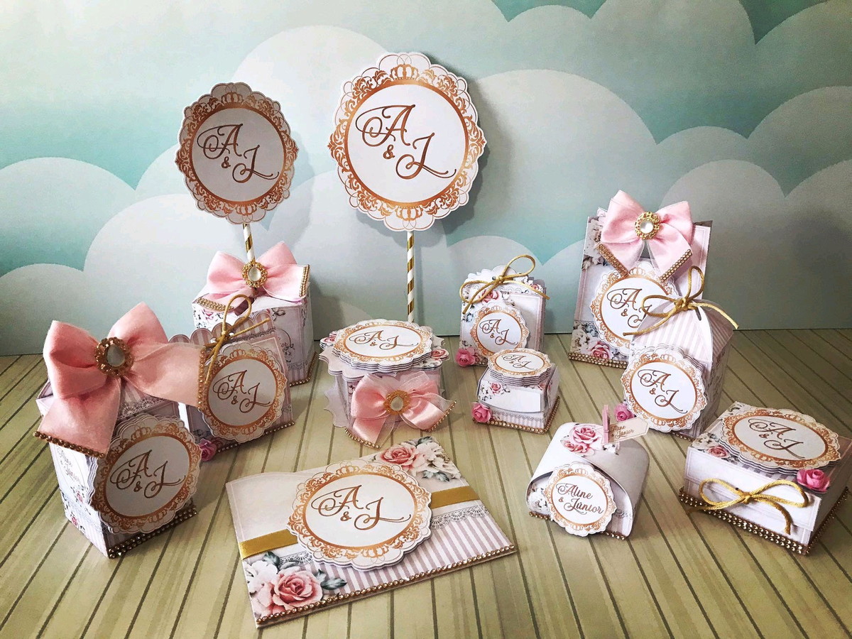 ARQUIVO CORTE KIT CASAMENTO/NOIVADO ROSA (#7092) PDF STUDIO