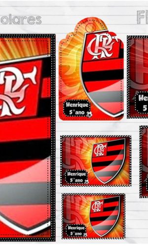 Arquivo Corte Kit Etiqueta Escolar Time Flamengo #15730