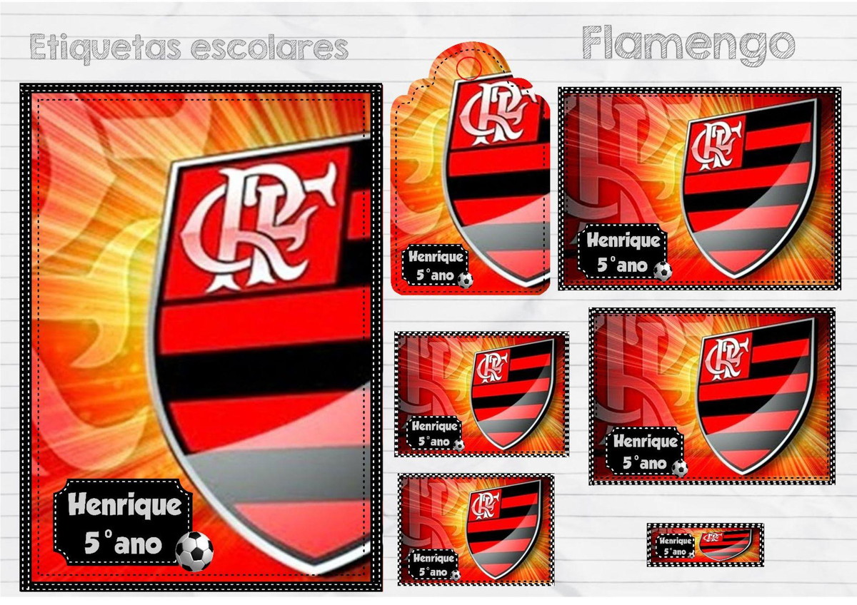 Arquivo Corte Kit Etiqueta Escolar Time Flamengo #15730
