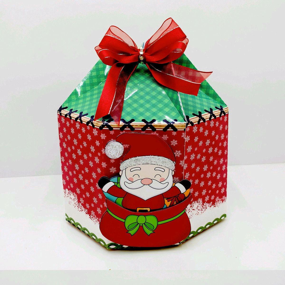 ARQUIVO CORTE NATAL CX PARA PANETONE 400g (#2076)STUDIO PDF - Imagem 2