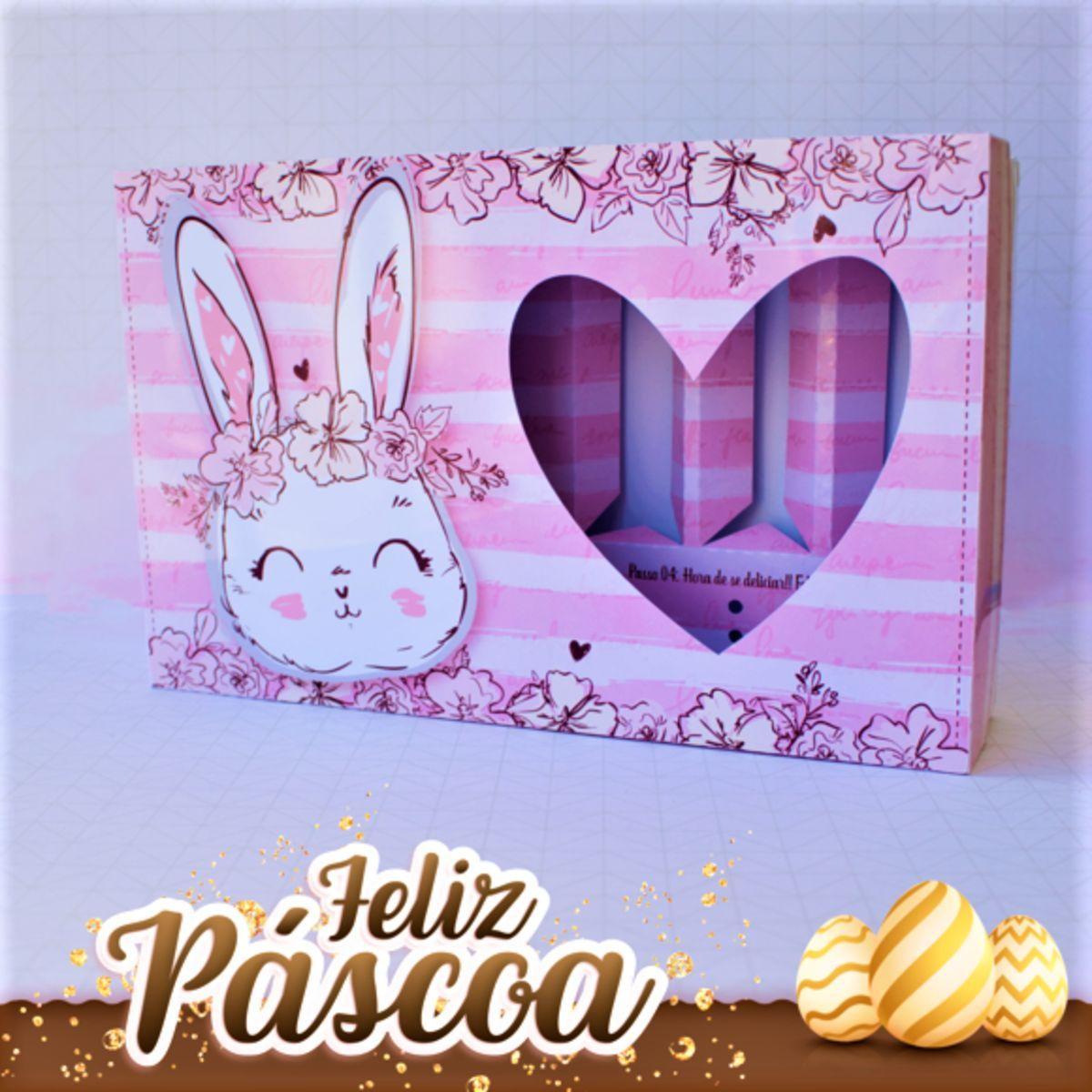 ARQUIVO CORTE PASCOA CAIXA MINI CONFEITEIRO COELHO ROSA 3095 - Imagem 4