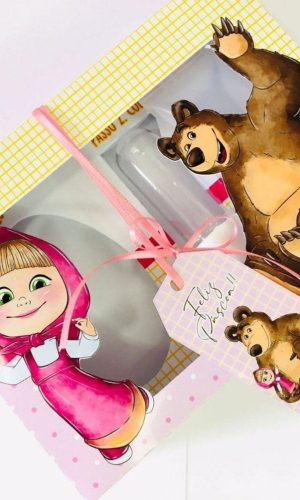 Arquivo Corte Pascoa Mini Confeiteiro Masha e o Urso #14709