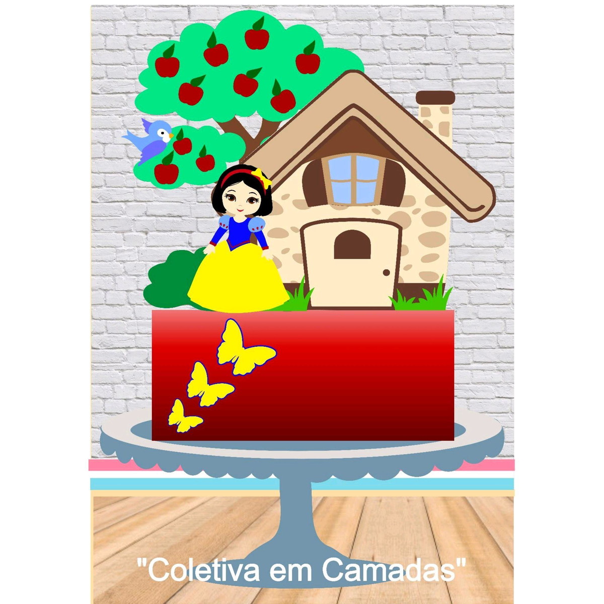 ARQUIVO CORTE TOPO DE BOLO BRANCA DE NEVE (#7073) - STUDIO