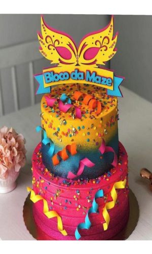 Arquivo Corte Topo de Bolo Carnaval Bloquinho Mascara #2603