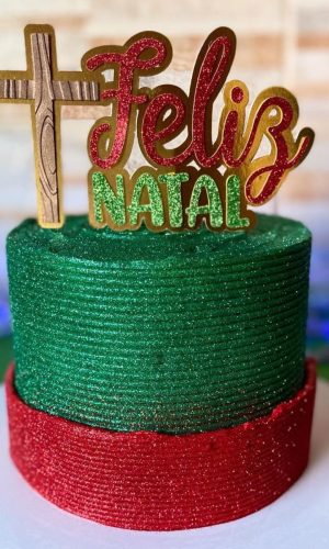 Arquivo Corte: Topo de Bolo Cruz e Feliz Natal 184