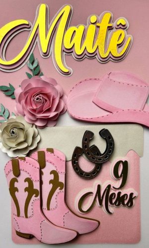 Arquivo Corte Topo de Bolo Fazendinha Menina Cowgirl #17122