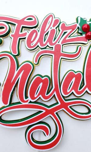 Arquivo Corte: Topo de Bolo Feliz Natal 034