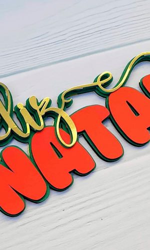 Arquivo Corte: Topo de Bolo Feliz Natal 091