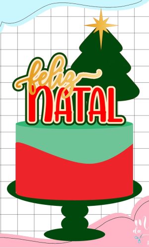 Arquivo Corte: Topo de Bolo Feliz Natal Arvore 153