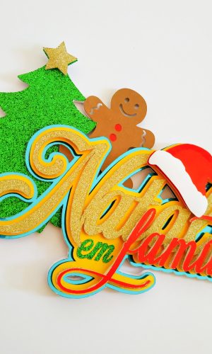 Arquivo Corte: Topo de Bolo Feliz Natal em Familia 051