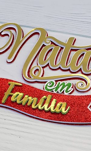 Arquivo Corte: Topo de Bolo Feliz Natal em Familia 100