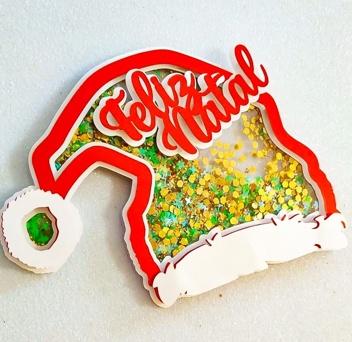 Arquivo Corte: Topo de Bolo Feliz Natal Gorro Shaker 044