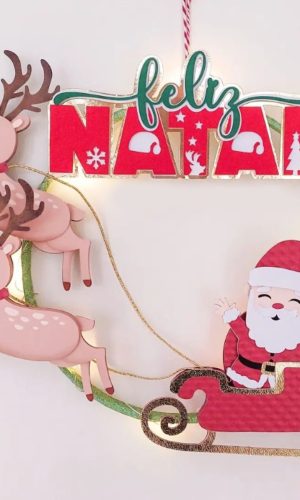 Arquivo Corte: Topo de Bolo Feliz Natal Noel no Trenó 188