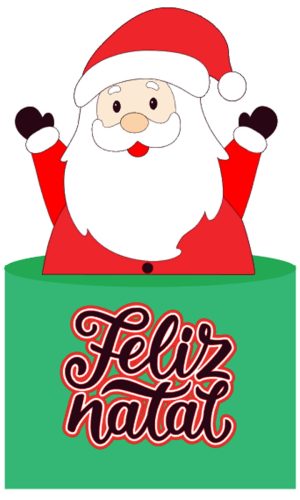 Arquivo Corte: Topo de Bolo Feliz Natal Papai Noel 062