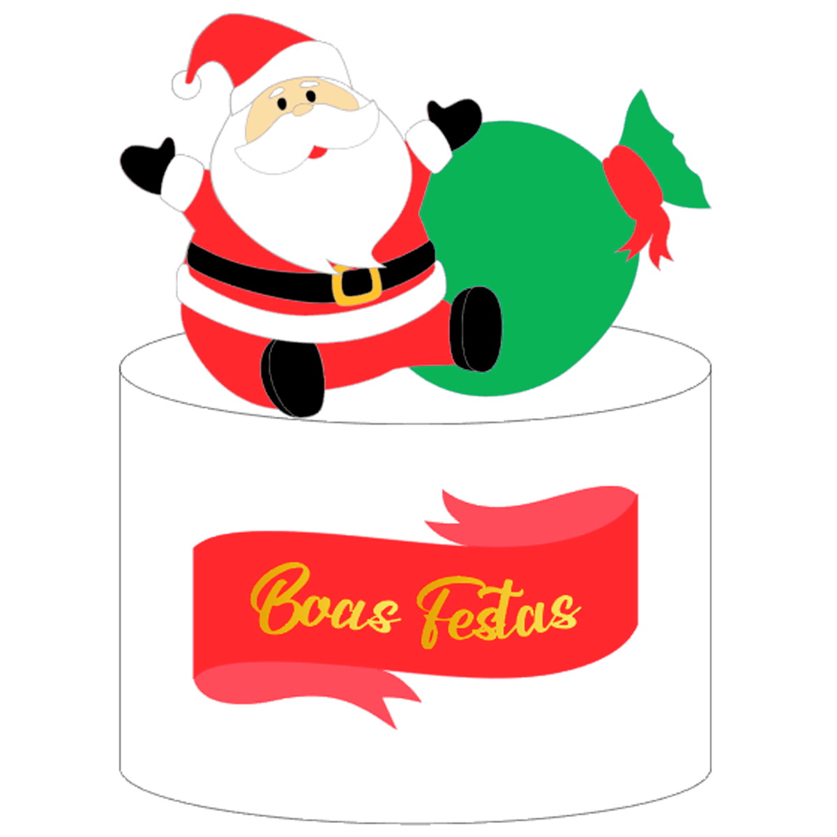Arquivo Corte: Topo de Bolo Feliz Natal Papai Noel 117